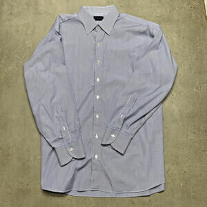 Proper Cloth Men’s Dress Casual Shirt Blue Pinstripe Long Sleeve Size L *MINT*